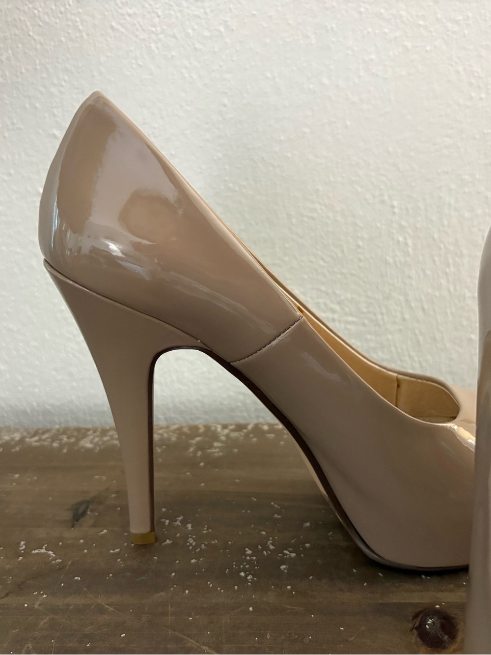 Chinese Laundry Nude Patent Peep-Toe High Heel Pumps - Picture 10 of 11